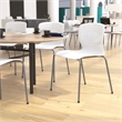 Pemberly Row 770 LB Capacity Plastic Stack Chair with Lumbar Support in White