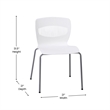 Pemberly Row 770 LB Capacity Plastic Stack Chair with Lumbar Support in White