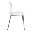 Pemberly Row 770 LB Capacity Plastic Stack Chair with Lumbar Support in White