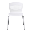 Pemberly Row 770 LB Capacity Plastic Stack Chair with Lumbar Support in White