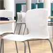 Pemberly Row 770 LB Capacity Plastic Stack Chair with Lumbar Support in White