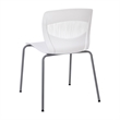 Pemberly Row 770 LB Capacity Plastic Stack Chair with Lumbar Support in White