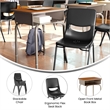 Pemberly Row Walnut/Silver Student Desk with Book Box & Black Flex Comfort Chair