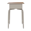 Pemberly Row Walnut/Silver Student Desk with Book Box & Navy Flex Comfort Chair