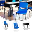 Pemberly Row Gray/Black Student Desk with Book Box and Navy Flex Comfort Chair