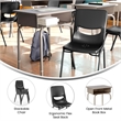 Pemberly Row Gray Granite/Silver Student Desk with Book Box and Black Chair