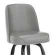 Pemberly Row Metal Bar Stool with Swivel Bucket Seat and Footrest in Gray