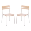 Pemberly Row Set of 2 Solid Wood Dining Chairs with White Frame in Antique White