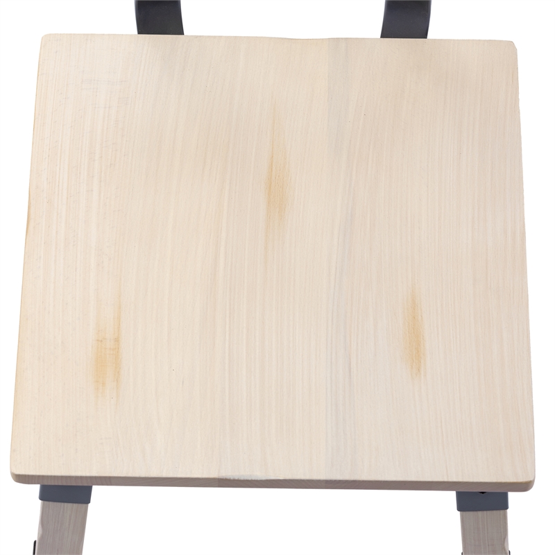 Pemberly Row Set of 2 Rustic Antique White Industrial Style Wood Dining Chairs