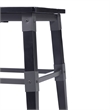 Pemberly Row Set of 2 Rustic Black Industrial Style Wood Dining Chairs