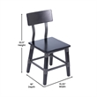 Pemberly Row Set of 2 Rustic Black Industrial Style Wood Dining Chairs