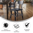 Pemberly Row Set of 2 Rustic Black Industrial Style Wood Dining Chairs