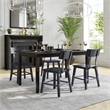 Pemberly Row Set of 2 Rustic Black Industrial Style Wood Dining Chairs