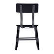 Pemberly Row Set of 2 Rustic Black Industrial Style Wood Dining Chairs