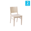 Pemberly Row Set of 2 Wood Dining Chairs with Curved Backrest - Antique White