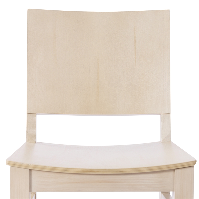 Pemberly Row Set of 2 Wood Dining Chairs with Curved Backrest - Antique White