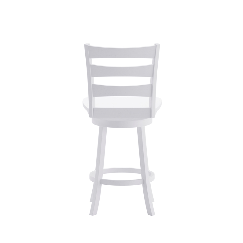 Pemberly Row Wooden Swivel Counter Height Stool in Antique White Wash