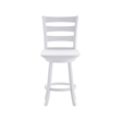 Pemberly Row Wooden Swivel Counter Height Stool in Antique White Wash