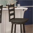 Pemberly Row Wooden Swivel Bar Height Stool in Gray Wash Walnut