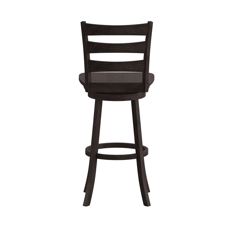 Pemberly Row Wooden Swivel Bar Height Stool in Gray Wash Walnut