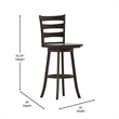 Pemberly Row Wooden Swivel Bar Height Stool in Gray Wash Walnut