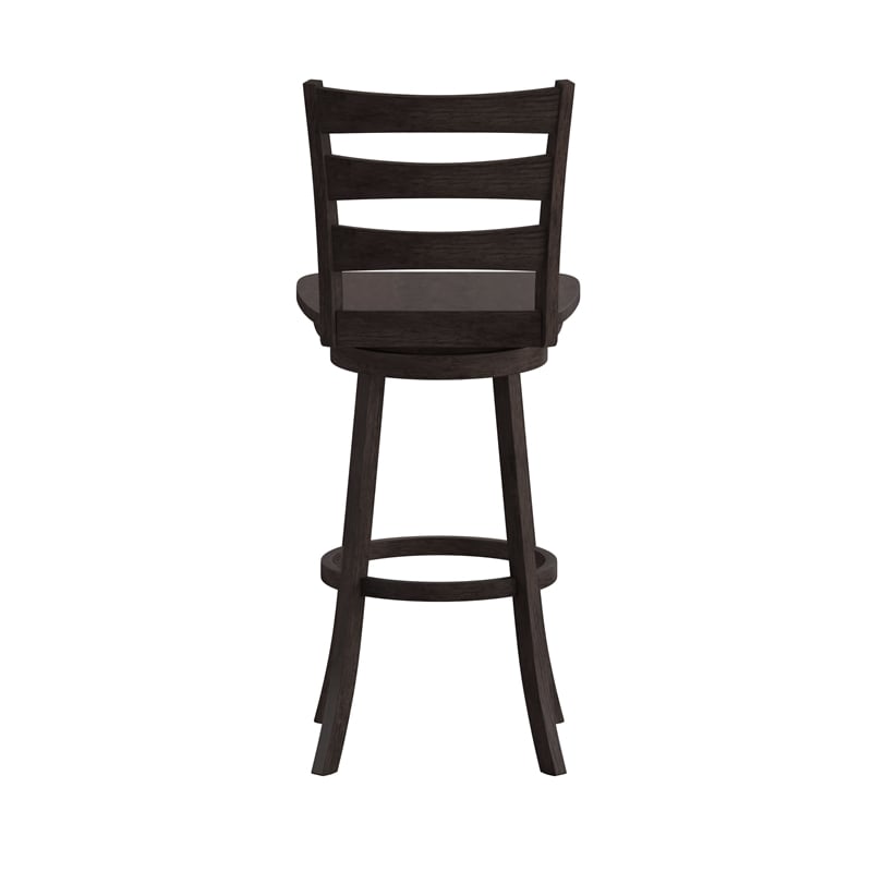 Pemberly Row Wooden Swivel Bar Height Stool in Gray Wash Walnut