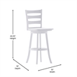 Pemberly Row Wooden Swivel Bar Height Stool in Antique White Wash