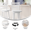 Pemberly Row Wooden Swivel Bar Height Stool in Antique White Wash