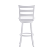 Pemberly Row Wooden Swivel Bar Height Stool in Antique White Wash