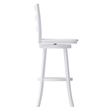 Pemberly Row Wooden Swivel Bar Height Stool in Antique White Wash