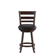 Pemberly Row Ladderback Wooden Swivel Counter Stools in Espresso/Black