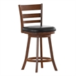 Pemberly Row Wooden Swivel Counter Stools in Antique Oak/Black