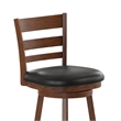 Pemberly Row Wooden Swivel Counter Stools in Antique Oak/Black