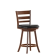 Pemberly Row Wooden Swivel Counter Stools in Antique Oak/Black