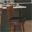 Pemberly Row Wooden Swivel Counter Stools in Antique Oak/Black