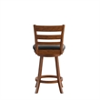 Pemberly Row Wooden Swivel Counter Stools in Antique Oak/Black