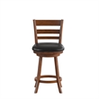 Pemberly Row Wooden Swivel Counter Stools in Antique Oak/Black