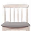Pemberly Row Antique White Wooden Dining Chairs with Beige Seat Set of 2