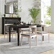 Pemberly Row Antique White Wooden Dining Chairs with Beige Seat Set of 2
