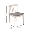 Pemberly Row Antique White Wooden Dining Chairs with Beige Seat Set of 2