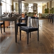 Pemberly Row Black Wooden Dining Chairs with Black Seat Set of 2