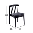 Pemberly Row Black Wooden Dining Chairs with Black Seat Set of 2