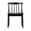 Pemberly Row Black Wooden Dining Chairs with Black Seat Set of 2