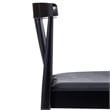Pemberly Row Black Wooden Dining Chairs with Black Seat Set of 2