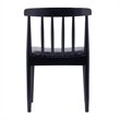 Pemberly Row Black Wooden Dining Chairs with Black Seat Set of 2