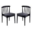 Pemberly Row Black Wooden Dining Chairs with Black Seat Set of 2