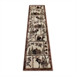 Pemberly Row Wildlife Themed Plush Indoor 2' x 7' Area Rug in Shades of Brown