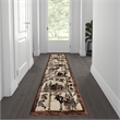 Pemberly Row Wildlife Themed Plush Indoor 2' x 7' Area Rug in Shades of Brown