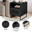 Pemberly Row Mid-Century Modern Side Table with Storage Drawer & Shelf in Black