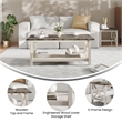 Pemberly Row Solid Wood Farmhouse Coffee Table in Acacia Gray and Rustic White